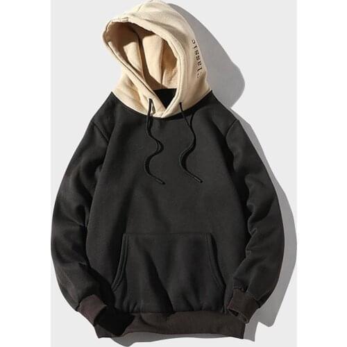Harajuku Sweatshirts Men Loose Patchwork Hooded Tops Casual Sweatshirt With Pockets Hoodies High Street Wear