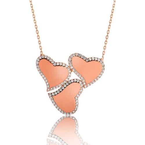 Tevuli 925 Sterling Silver Is Three Hearted Lady Necklace