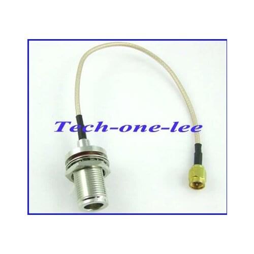 10pcs/lot N to SMA pigtail cable SMA male to N female bulkhead o-ring connector Extension pigtail cable RG316 15cm free shipping