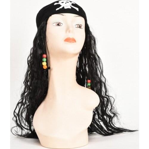 Unisex Pirates of the Caribbean Cosplays Headwear Peluca Halloween Costumes Purim Carnival Nightclub Masquerade Rave party dress