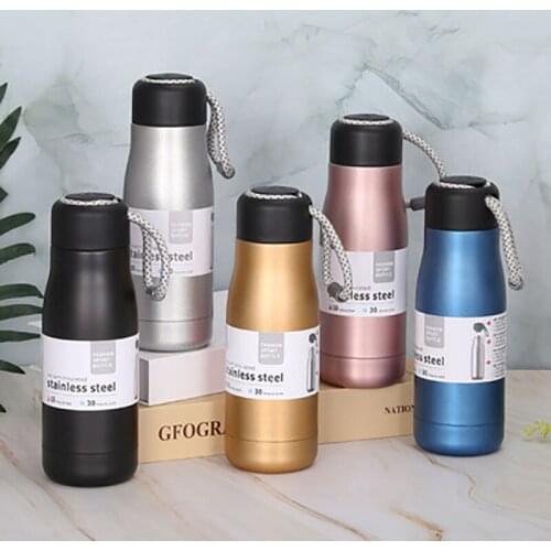 Vacuum Flask Thermos Cup 304 Stainless Steel Milk Bottle Frosted Simple With Handgrip Knight Cup Portable Outdoor Sports Pot
