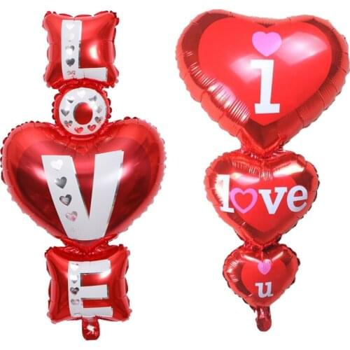 I love you balloon heart-shaped aluminum foil balloon wedding decoration wedding anniversary proposal arrangement balloon