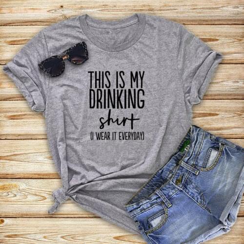 This Is My Drinking Shirt T-shirt Funny Unisex Day Drinking Tshirt Casual Women Short Sleeve Hipster Grunge Tees Tops Streetwear
