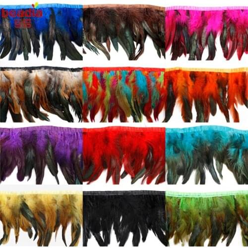 1 m/Bag Height 10-15cm Chicken Feather Party Masquerade Clothing Accessories Ribbon Home Decoration Diy Craft Making Art Display