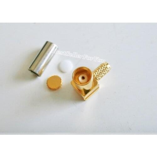 1Pcs MCX Female Jack Right Angle Connector Crimp For RG174,RG316,LMR100 Cable Gold-plated