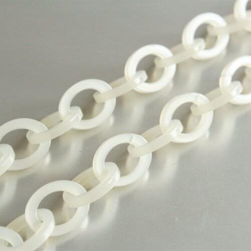 3feet Pearl Ivory Necklace Chain,Acetate Acrylic Jewelry Chain, Top Quality Eyegalss Chain,Size 19mmx15mm