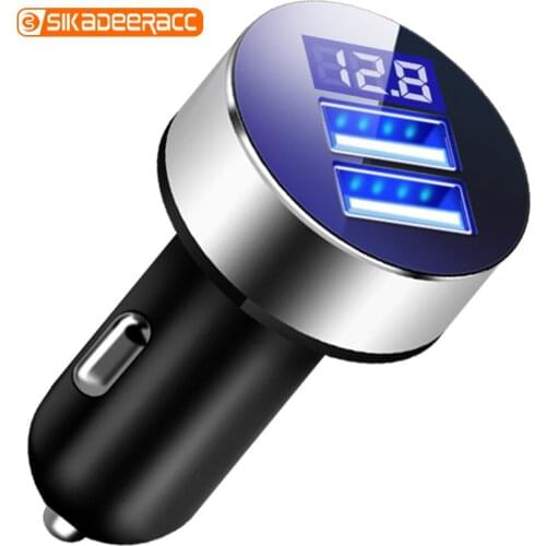 Dual USB Car Charger Intelligent Fast Charge MP3 Audio Player For Mobile Phone Multifunction For iPhone Samsung Huawei Tablet
