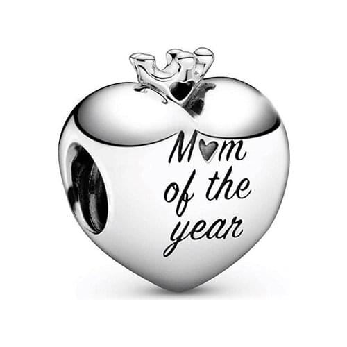 BEADS for Jewelry Making BraceletS Mum Of The Year cHarMs 100% 925 OrigiNal Sterling Silver Jewelry Free Shipping