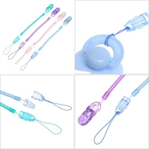 Baby Pacifier Chain Toddler Dummy Pacifier Spring Soother Nipple Clip Chain Holder Strap Baby Chew Toy Baby Teething PP Plastic