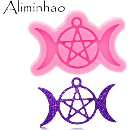 DY0749 Super Glossy Moon Mold Resin Craft Keychain Silicone Mould for DIY Necklace jewelry Epoxy Crafting Mold