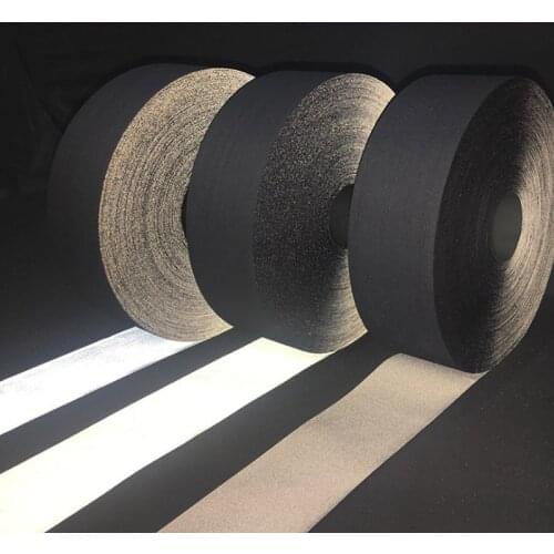 5cmx3m EN471 5cm width Gery Reflective Polyester Fabric for Clothing sew on