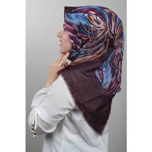 ERİPEK PATTERNED LINEN FLAMLI SCARF-PATTERN-12-RENK-18