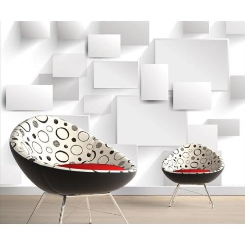 Customized wallpaper for walls 3D Square wallpapers modern living room wallpapers Home Decoration white wallpaper