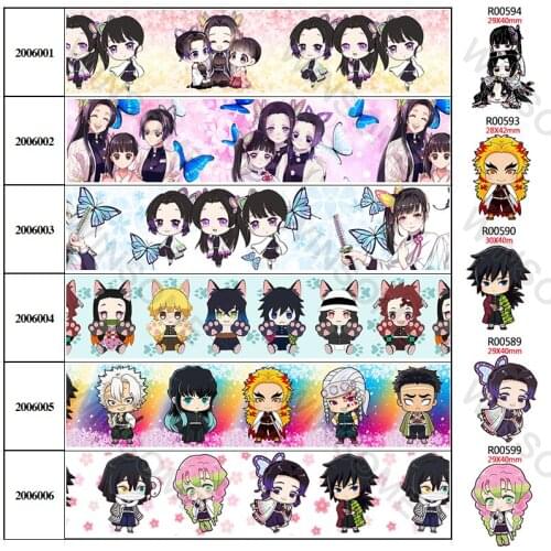 10Yards 16mm/22mm/25mm/38mm Japan Cartoon Printed Grosgrain/Satin Ribbon Party Decoration 200600