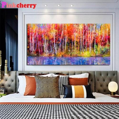 Beautiful Colors Abstract Landscape Full Drill Diamond Painting 5d Picture Of Rhinestones Decorations Home Paint With Diamonds