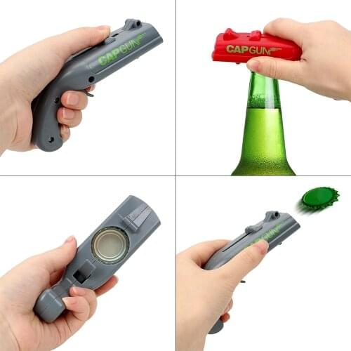 Creative Drink Corkscrew Flying Cap Launcher Bottle Portable Gun Bar Tool Beer Opening Shaped Lids Shooter Bar Party Gadgets