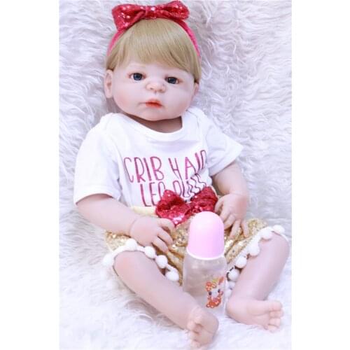 55cm silicone dolls reborn baby Toys lovely newborn babies girl toddler dolls for child gift blue/brown eyes optional bebe menin