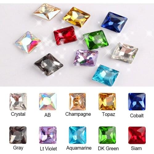 30Pcs Square Crystals Rhinestones DIY Nail Art Stone 3D Design Jewelry Gems Accessories Manicure Decorations