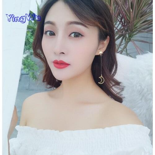 New Korean Earings Jewelry Star Moon Long Brinco Asymmetric Earring Drop Pendientes Tassel Earings For Women Wholesale