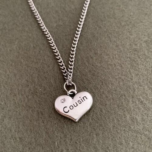 Exquisite Antique Silver Cousin Family Member Charms Pendant Necklace Men Boys Jewelry Gift For Friends Dropshipping