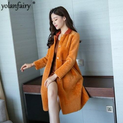 Real Fur Coat Women Two Side Wear Real Leather Jacket Sheep Shearing Winter Coat Women Clothes 2020 Manteau Femme dp2492 YY1095
