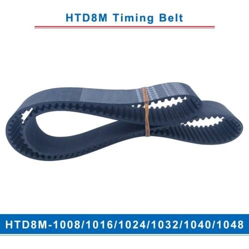 Timing belt HTD8M-1008/1016/1024/1032/1040/1048 teeth pitch 8mm circular teeth belt width 20/25/30/40mm for 8M timing pulley