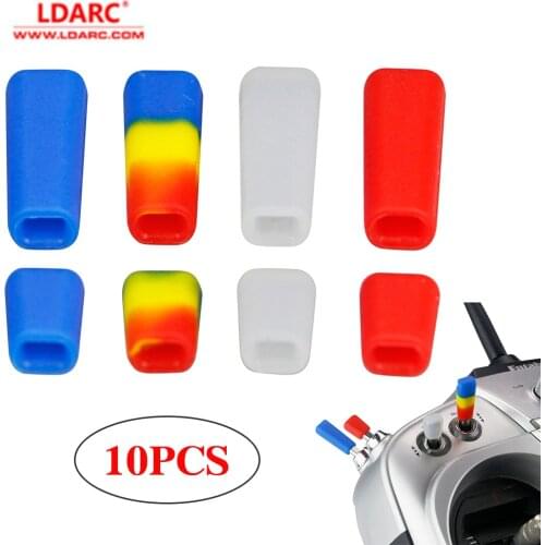 10PCS LDARC RC FPV Remote Control Switch Protection Sleeve Lever Cap Silicone Cover Mix Color for RC Transmitter Protect Jacket