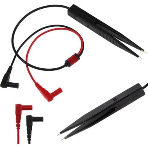 SMT SMD Chip Resistance Test Clip Grip Lead Probe Multimeter Meter Capacitor Tweezer