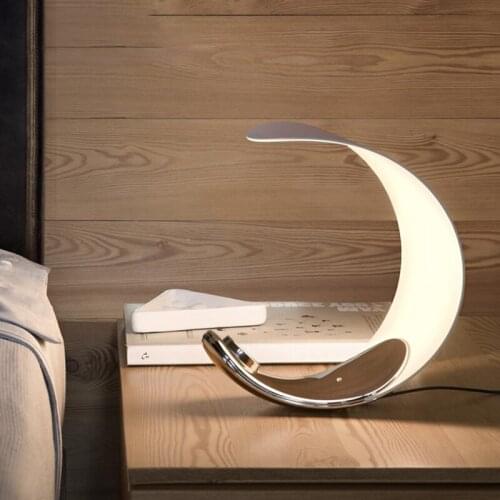 Modern Minimalist Moon Table Lamp, Bedroom Warm Touch Dimming Bedside Lamp Home Decoration Hotel Vanity Light Lighting Luminaire