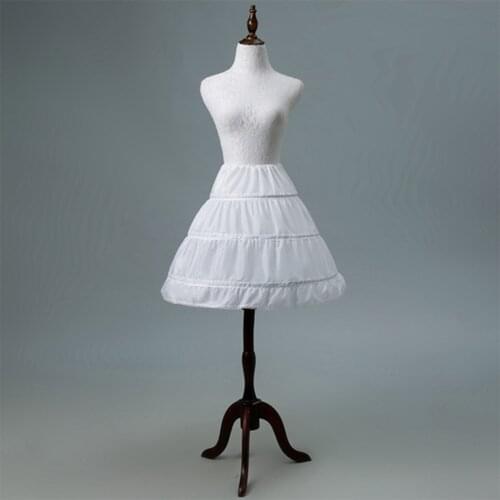 In Stock 3 Hoops One Layer 2018 White A-Line Flower Girl Dress Petticoat Kid Crinoline Underskirt Wedding Accessories