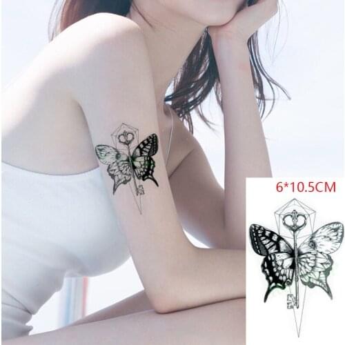 Waterproof Temporary Tattoo Sticker insLove magic wand butterfly sexy cute Body Art flash tatoo fake tatto for Women Men