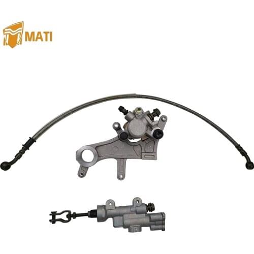 Rear Brake Caliper Master Cylinder Oil Hose Pipe with Pads for Honda CR125R CR250R CRF250R CRF250X CRF450L CRF450R CRF450X