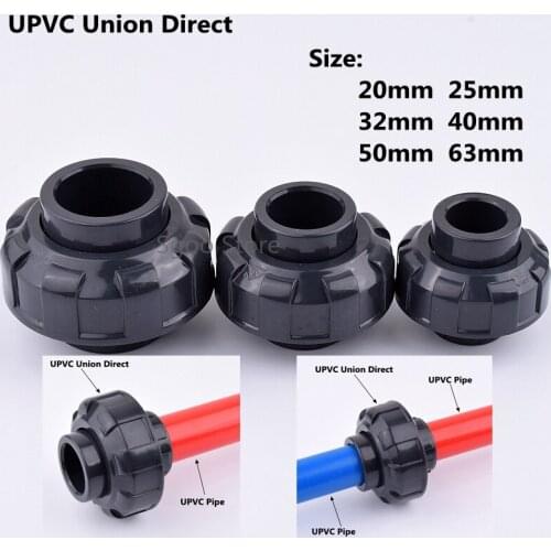 1~10Pcs 20-63mm Hi-quality UPVC Pipe Union Direct Plastic Water Supply Pipe Connector Garden Irrigation Connector Aquarium Fish
