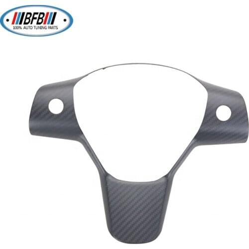 For Tesla Model 3 Real Dry Carbon Fiber Steering Wheel Car Interior Decoration Cover Sticker Matte Carbon Fiber 1pc