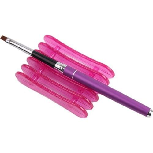 1PC Nail Tools Rose Pink Tray More Colors Choice Brushes Pen Holder Stand For 5PCS Makeup Nail Art Brush Pens Tools