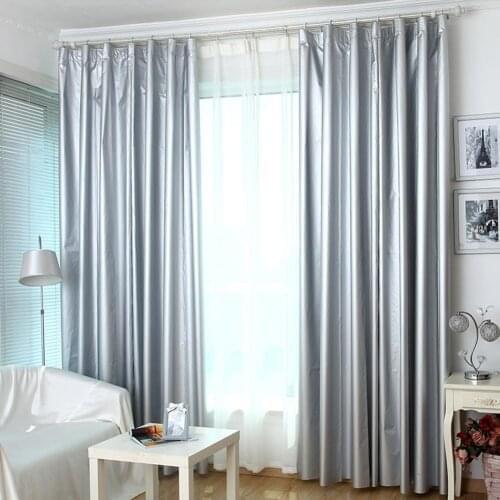 1pc Window Curtains Silver Blackout Curtains With Coated Lining Thickened Blackout Curtains With Hook Sun Protection Curtains