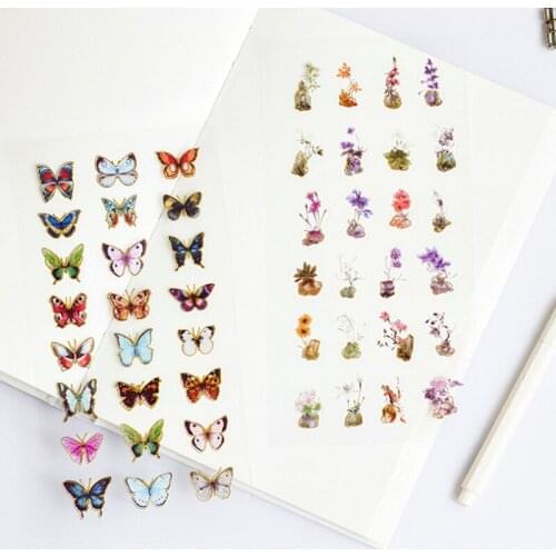1pcs/pack Hot Stamping For Diary DIY Scrapbooking School Supplies Cute Planner Beautiful Hand Account Stickers