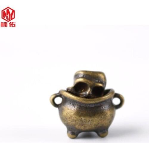 1PC Wizard Skull Retro Brass Copper Oxide EDC Paracord Beads Umbrella Rope Cord Lanyard Pendants Knife Beads Knife Accessories