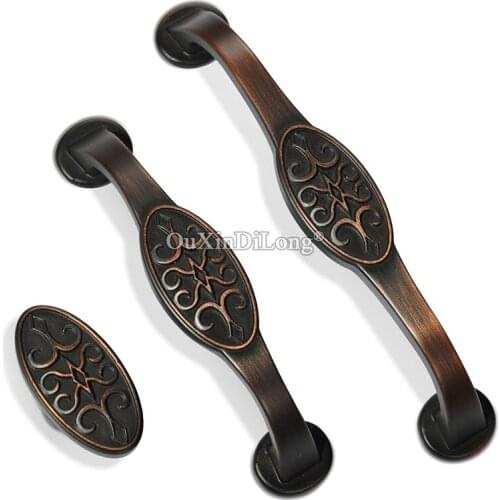 10PCS Retro Vintage European Antique Carved Kitchen Door Handles Cupboard Wardrobe Drawer Cabinet Pulls Handles and Knobs