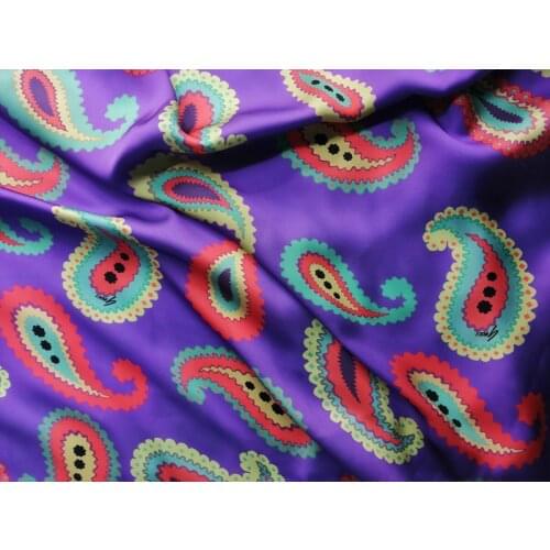 145cm*100cm new cashew pattern digital printing stretch satin sewing fabric pants shirt dress fabric French designer fabric