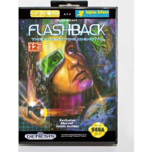 16 bit Sega MD game Cartridge with Retail box - Flashback game card for Megadrive Genesis system