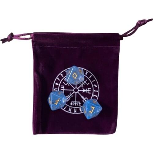 3 Pcs 8-Sided Rune Dices Resin Assorted Polyhedral Dice with Storage Bag Set Toy