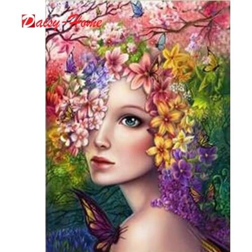 5d Diamond Painting Woman Portrait Full Round Square Diamond Embroidery Mosaic Home Decoration