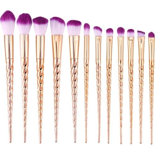 6/12 pcs of unicorn spiral brush dark red foundation contour eye shadow eyeliner lip makeup makeup brush dfdf