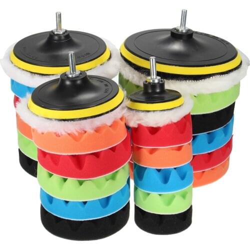 7 Pcs 3/5/6/7 Inch Roundness Polishing Waxing Buffing Pad Sponge Kit Set for Car Polisher For Auto Car Detail Polishing
