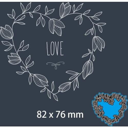 82*76mm Heart Leaf New Cutting Dies Scrapbook Decoration Embossing Paper Craft Album Card Punch Knife Mold