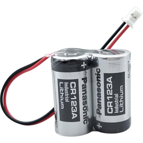 Panasonic CR123A 2CR17335A MR-BAT6V1SET 6V 1400mah Battery Industrial Lithium PLC Batteries with Plug for Digital Video Camera
