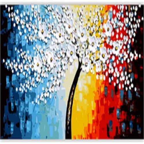 Acrylic Paint By Numbers Flowers With Frame On Canvas Kits Handmade For Adults Drawing Coloring By Number Picture Home Decor Art