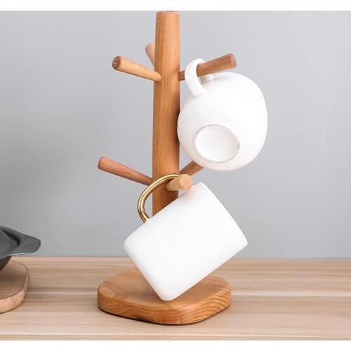 Wooden Cup Holder Living Room Desktop Shelf Entrance Key Storage RackMultifunctional Cup HolderHome Decoration Desktop Ornaments