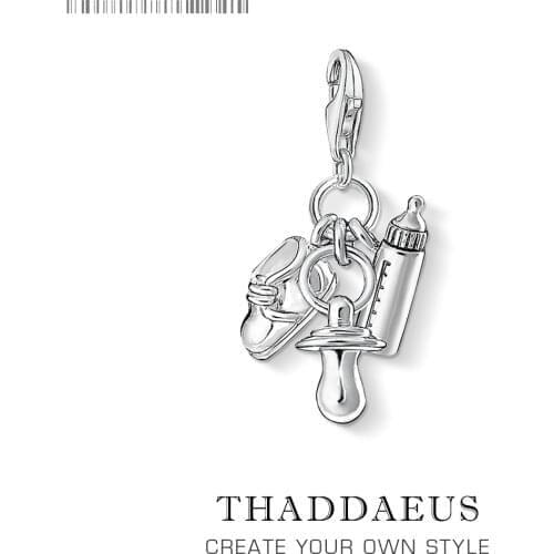 Baby Bottles,Dummy & Shoe Pendant Charm For Women 925 Sterling Silver 2019 Summer Jewelry Accessories Sweet Gift Fit Bracelet